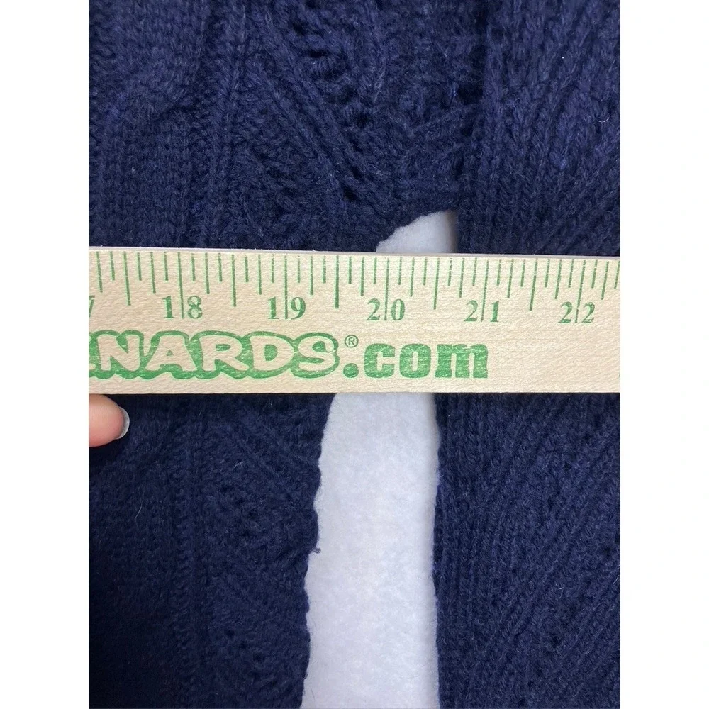 Joie Navy Blue Wool Cashmere Lace Up Hooded Sweater 18-5-004803-SW01298 Womens S - Picture 4 of 11